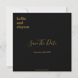 Schwarze, einfache moderne Hochzeiten sichern das Save The Date