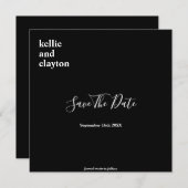Schwarze, einfache moderne Hochzeiten sichern das Save The Date (Vorne/Hinten)