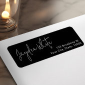 Schwarze einfache moderne Script-Graduate-Rücksend