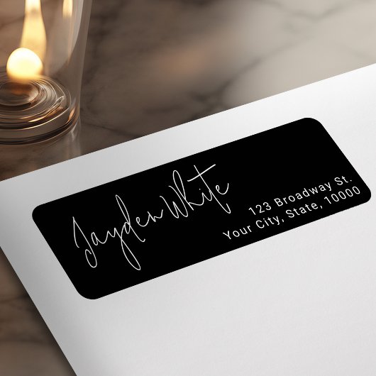 Schwarze einfache moderne Script-Graduate-Rücksend