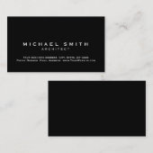 Schwarze, einfache Schlichte Standard-Geschäftskar Visitenkarte (Vorne/Hinten)