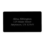 Schwarze, einfache Schlichte Versandetiketten (Vorne)