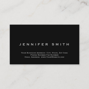Schwarze einfache schlichte visitenkarte