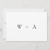 Schwarze einfache Text-only-Hochzeit Save the Date (Rückseite)