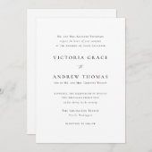 Schwarze einfache Typografie Einladung (Vorne/Hinten)