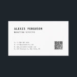 Schwarze einfache Typografie mit QR-Code Minimalis Visitenkarte<br><div class="desc">Eine minimalistische Visitenkarte mit serifenloser Typografie,  QR-Code und Pinstripmuster. Personalisieren Sie diese,  indem Sie Ihren Namen,  Ihr Unternehmen und Ihre Details hinzufügen. Diese minimalistische schwarz-weiße Visitenkarte ist perfekt für verschiedene Unternehmen geeignet.</div>