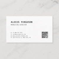 Schwarze einfache Typografie mit QR-Code Minimalis