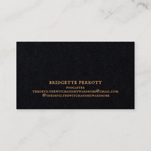 Schwarze, einfache Visitenkarte (Rückseite)