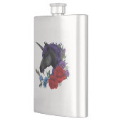 Schwarze Einhorn-Blume Lila Flachmann (Links)