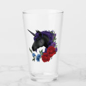 Schwarze Einhorn-Blume Lila Glas (Vorderseite)