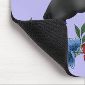 Schwarze Einhorn-Blume Lila Mousepad (Ecke)