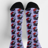 Schwarze Einhorn-Blume Lila Socken (Oben)