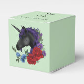 Schwarze Einhorn-Lila Rote Blume Geschenkschachtel (Vorderseite)