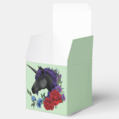Schwarze Einhorn-Lila Rote Blume Geschenkschachtel (Geöffnet)