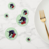 Schwarze Einhorn-Lila Rote Blume Konfetti (Gruppe)