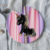Schwarze Einhorn Rosa Ohren Button (Beispiel)