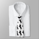 Schwarze Einhorn-Silhouette-Krawatte Krawatte (Gebunden)