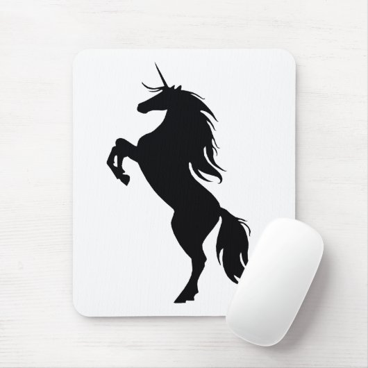 Schwarze Einhorn-Silhouette-Maus-Pad Mousepad (Mit Mouse)