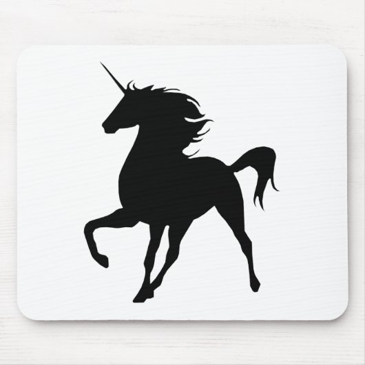 Schwarze Einhorn-Silhouette-Maus-Pad Mousepad (Vorne)