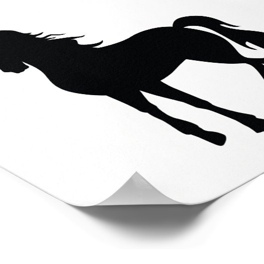 Schwarze Einhorn-Silhouette Poster (Ecke)