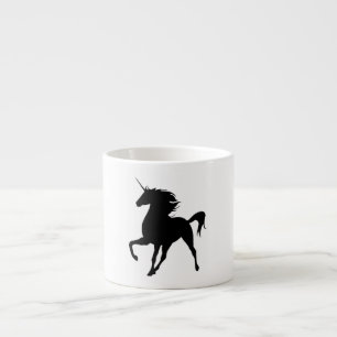 Schwarze Einhorn-Silhouette-Tasse Espressotasse
