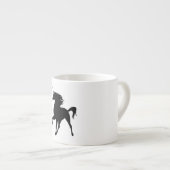 Schwarze Einhorn-Silhouette-Tasse Espressotasse (Vorderseite Rechts)