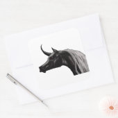 Schwarze Einhornkleber Quadratischer Aufkleber (Umschlag)