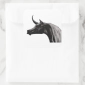Schwarze Einhornkleber Quadratischer Aufkleber (Tasche)