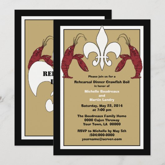 Schwarze Einladung (Vorne/Hinten)