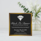 Schwarze Einladung (Stehend Vorderseite)