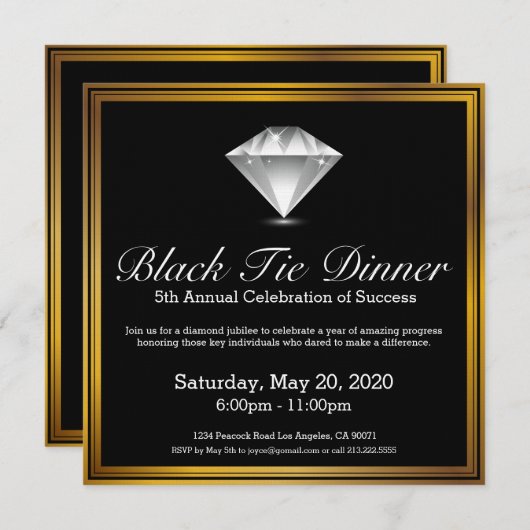 Schwarze Einladung (Vorne/Hinten)