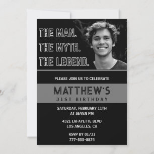 Schwarze Einladungen zum 31. Geburtstag Der Mann D