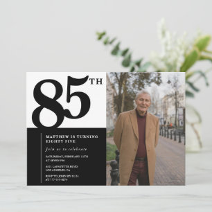 Schwarze Einladungen zum 85. Geburtstag Elegant Ch