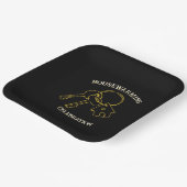 Schwarze Einweihungs-Papierplatten mit Gold Pappteller (Gewinkelt)
