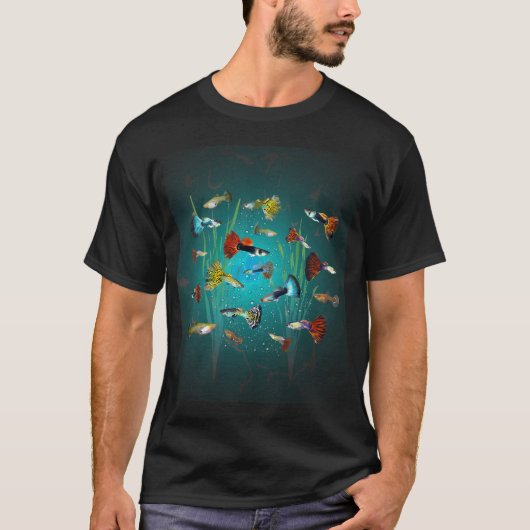 Schwarze Eis-Clownfisch-Illustration T-Shirt (Vorderseite)