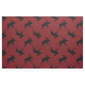 Schwarze Elch-Silhouetten auf Rot Stoff (Fat Quarter (45,7 x 55,9 cm))