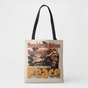 Schwarze Elche "kennen den Power, der Friedens" Tasche
