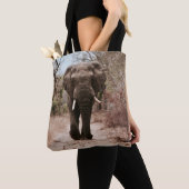 SCHWARZE ELEFANLAGE AUF BROWSAND TASCHE (Von Nahem)