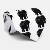 Schwarze Elefant-Silhouette Krawatte (Gerollt)