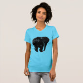 Schwarze Elefant-Silhouette T-Shirt (Vorne ganz)
