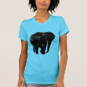Schwarze Elefant-Silhouette T-Shirt (Vorderseite)
