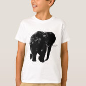 Schwarze Elefant-Silhouette T-Shirt (Vorderseite)