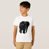 Schwarze Elefant-Silhouette T-Shirt (Vorne ganz)