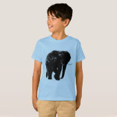 Schwarze Elefant-Silhouette T-Shirt (Vorne ganz)