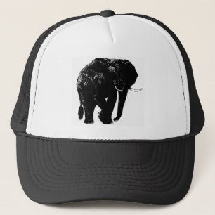 Schwarze Elefant-Silhouette Truckerkappe