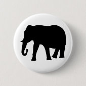 schwarze Elefantikone Button (Vorderseite)