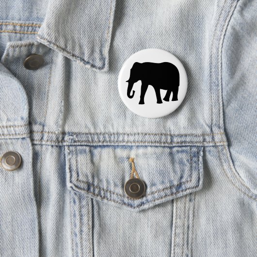 schwarze Elefantikone Button (Beispiel)