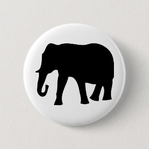 schwarze Elefantikone Button