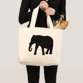 schwarze Elefantikone Jumbo Stoffbeutel (Vorderseite (Produkt))