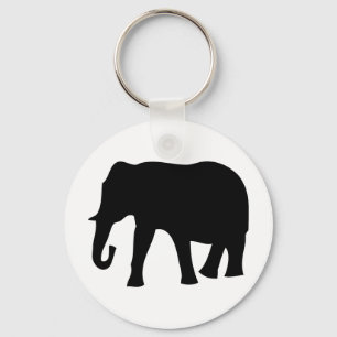 schwarze Elefantikone Schlüsselanhänger